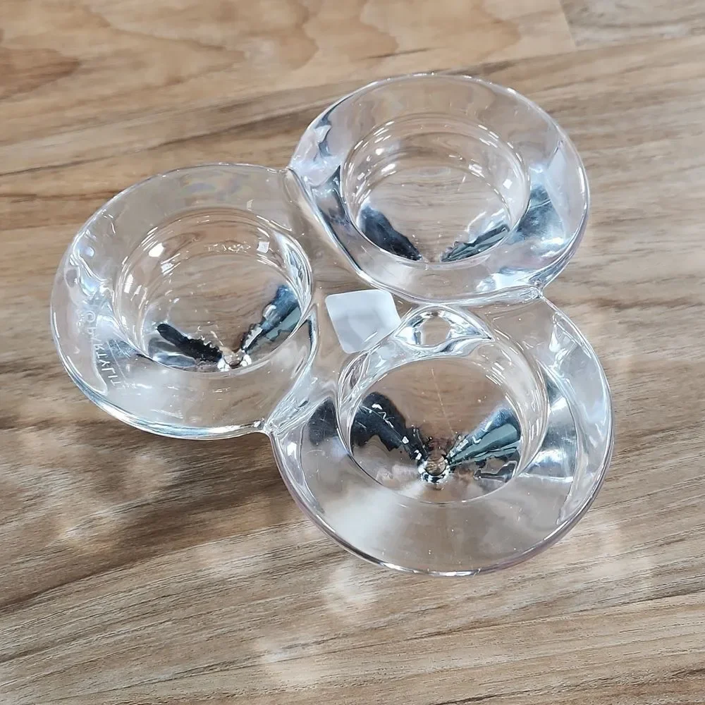 🩵Partylite Glass Diamond Tealight Trio Holder - Picture 6 of 8